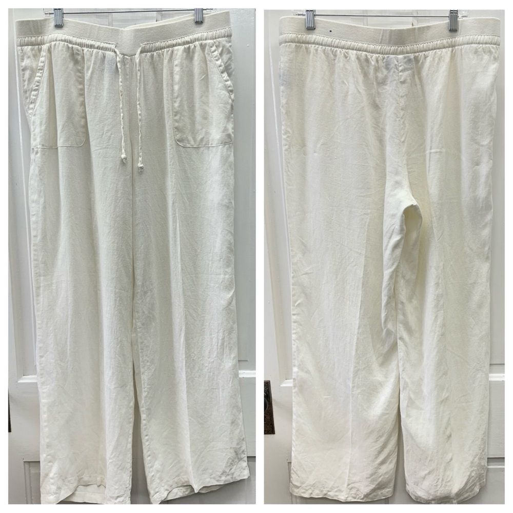 Linen pants‎ 100% white light and airy women's large Style & Co